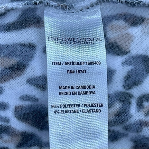 SMALL LIVE LOVE LOUNGE LEOPARD PRINT TANK GREY WHITE ANIMAL PRINT - Picture 11 of 12